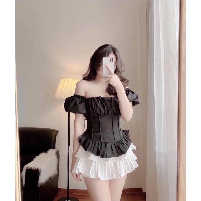Áo trễ vai bèo cúp ngực đủ màu hot A04