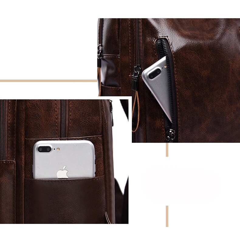 Ba Lô Chuwanglin Làm Bằng Da Thiết Kế Thời Trang Đa Năng