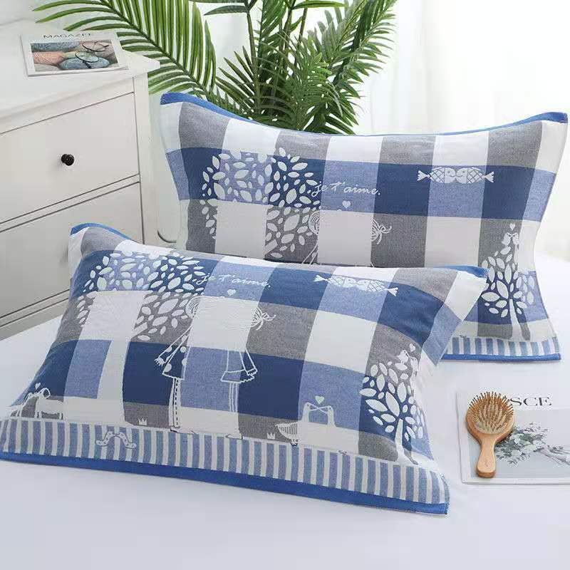 【Gối】[Khăn gối đôi cotton tinh khiết] Khăn gối người lớn cotton 52 × 78 plus bán buôn khăn gối cotton gạc