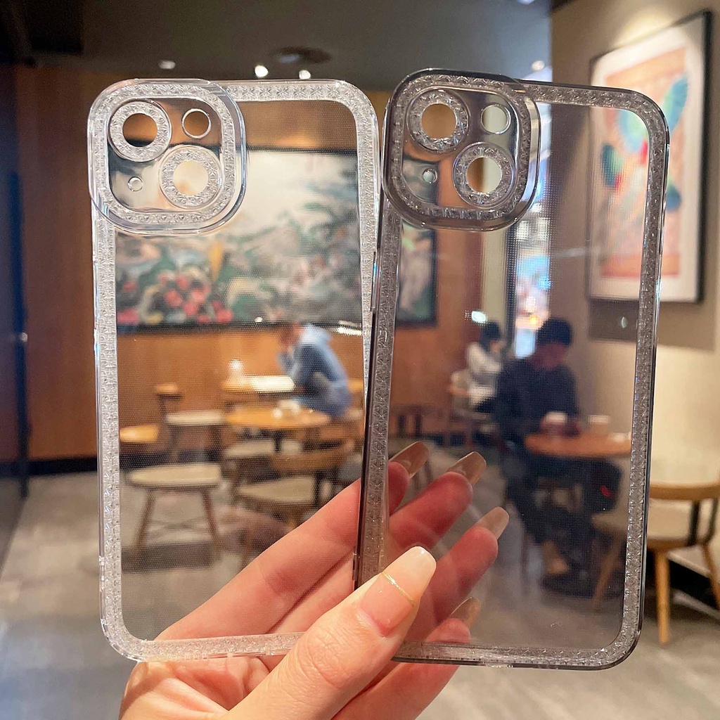 Ốp Điện Thoại Trong Suốt Đính Kim Cương Nhiều Màu Dễ Thương Cho iPhone 13promax 12pro 11 pro XS max XR 7 / 8 Plus