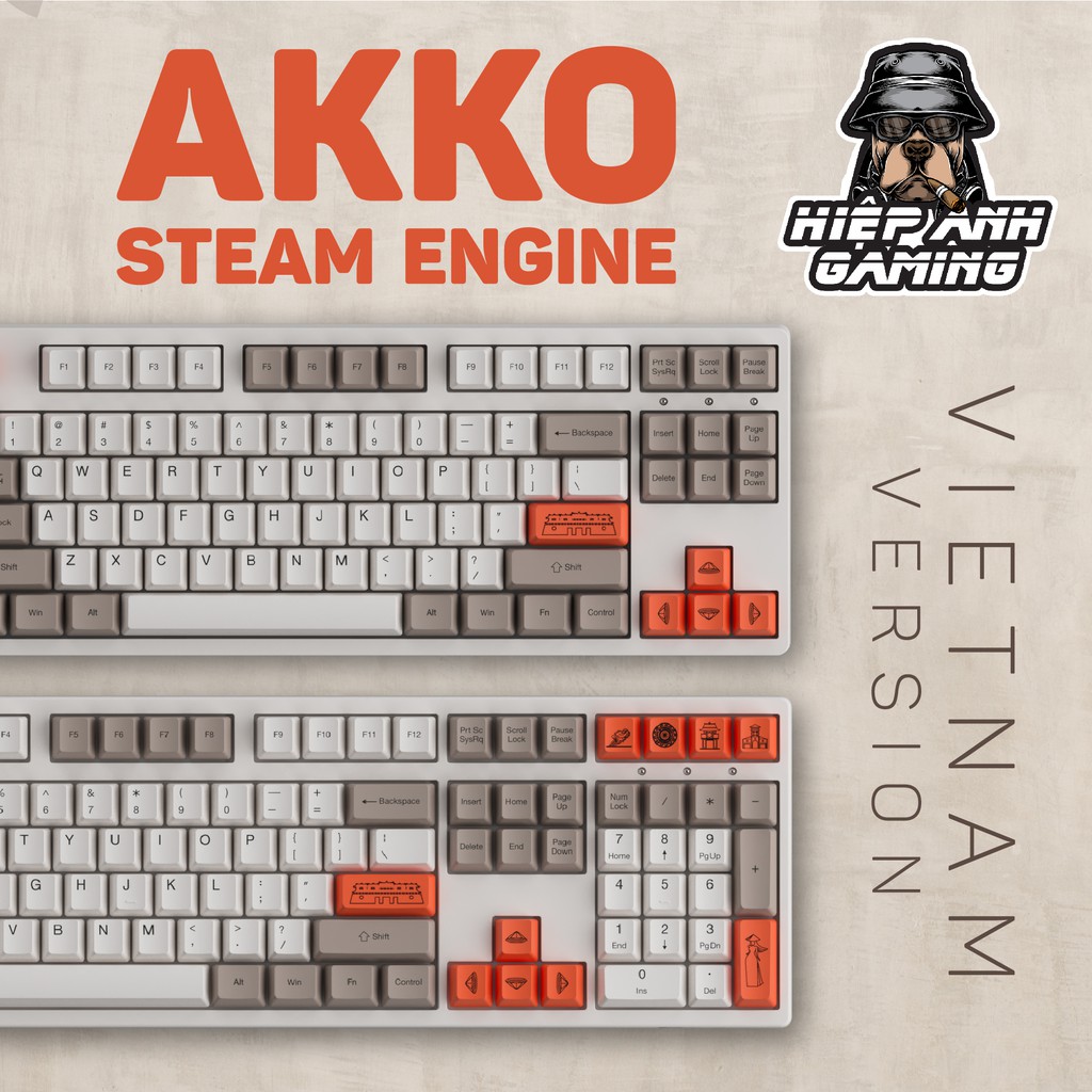 Bàn phím cơ Akko 3087 Steam Engine & 3108 Steam Engine | Hàng chính hãng bảo hành 12 tháng