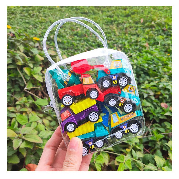 Túi 6 xe các loại chạy dây cót dễ thương đồ chơi trẻ em