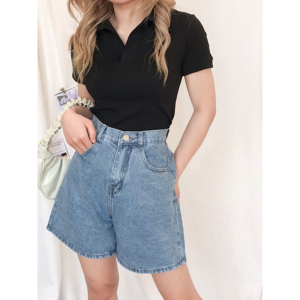 Quần short jeans lửng MINA phong cách Uzzlang OH002 | BigBuy360 - bigbuy360.vn