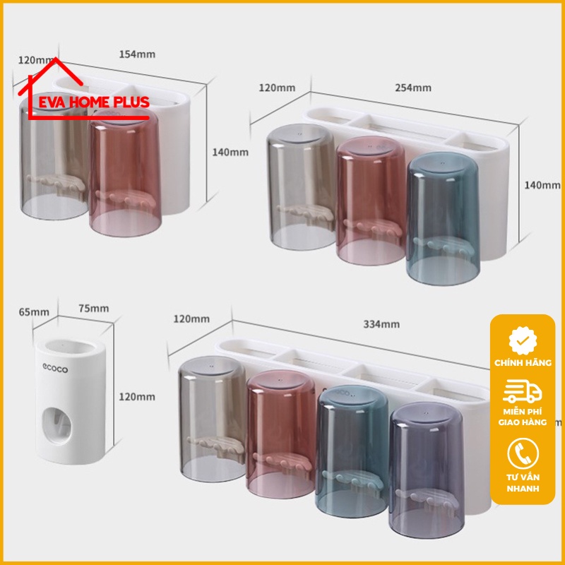 Kệ để bàn chải đánh răng dán tường ECOCO chính hãng, hộp đựng bàn chải đánh răng không khoan tường E1926