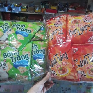 Set 10 gói bánh tráng muối tôm / bánh tráng khô bò