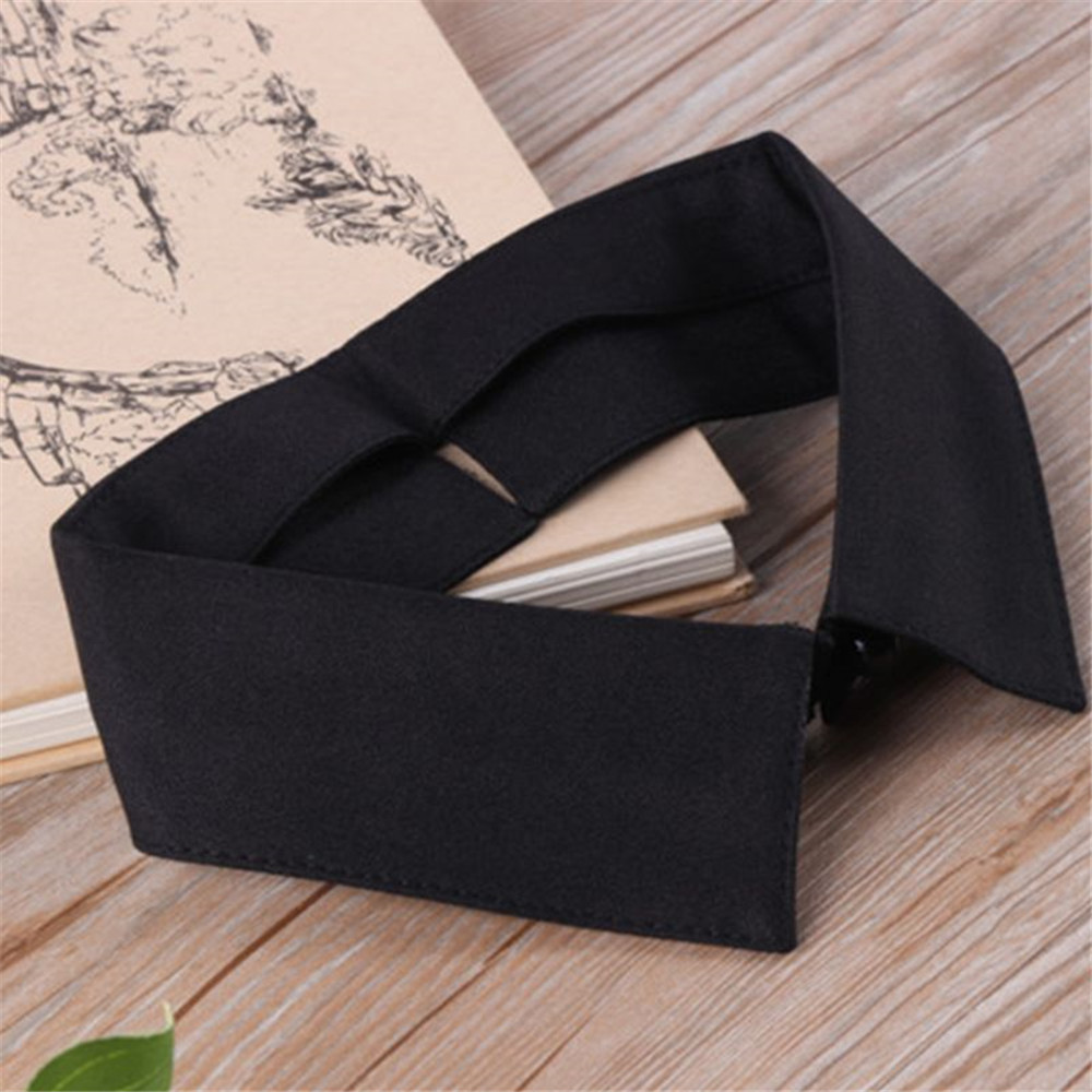 Cổ Áo Sơ Mi Giả Bằng Cotton Màu Trắng/Đen Kiểu Cổ Điển Thời Trang Sành Điệu Cho Nữ