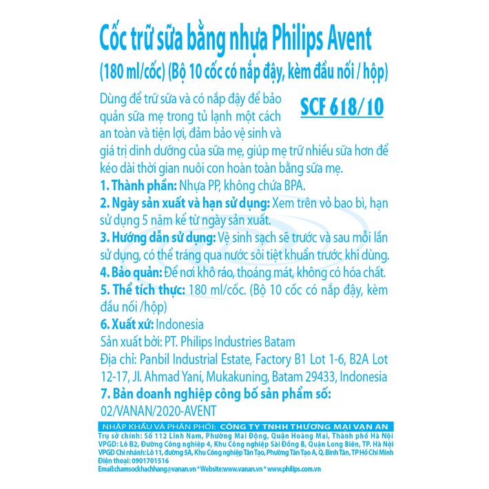Cốc Trữ Sữa Bằng Nhựa Philips Avent