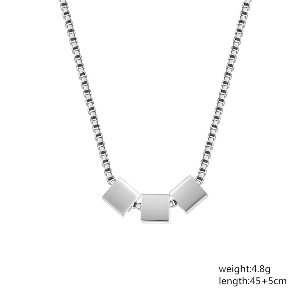 Vòng cổ Thép Titan Dáng Dài Xoắn Ốc Đơn Giản Phong Cách Hip hop Cho Nam Nữ