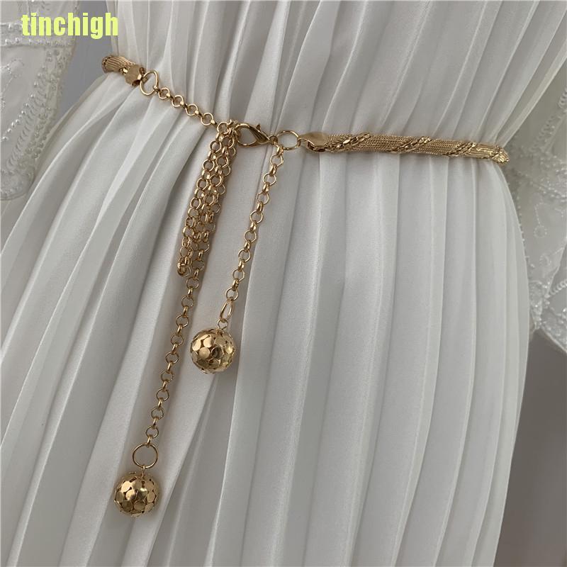 Thắt Lưng Dây Xích Kim Loại Thời Trang Cho Nữ