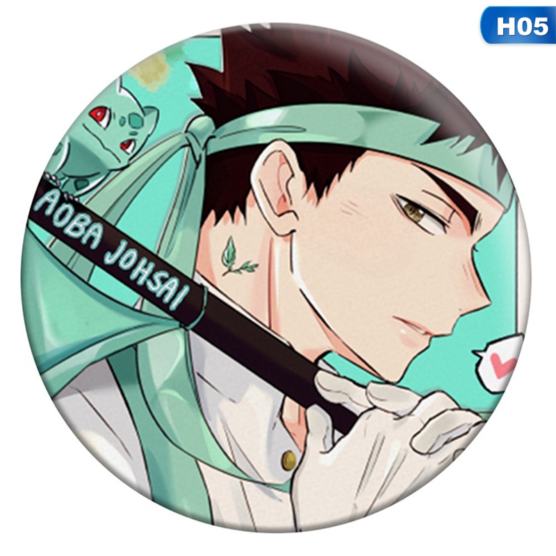 flowersqueen Huy hiệu cài áo in hình nhân vật Haikyuu