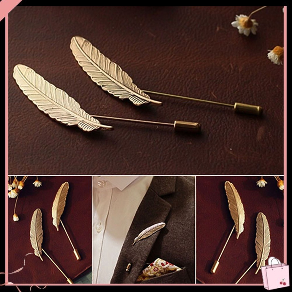 Trâm Cài Áo Hình Lông Vũ Phong Cách Vintage Thanh Lịch Cho Nam