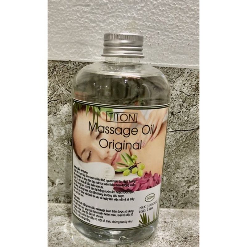 Dầu nền massage body không mùi trơn mềm có vòi nhấn chai 500ml