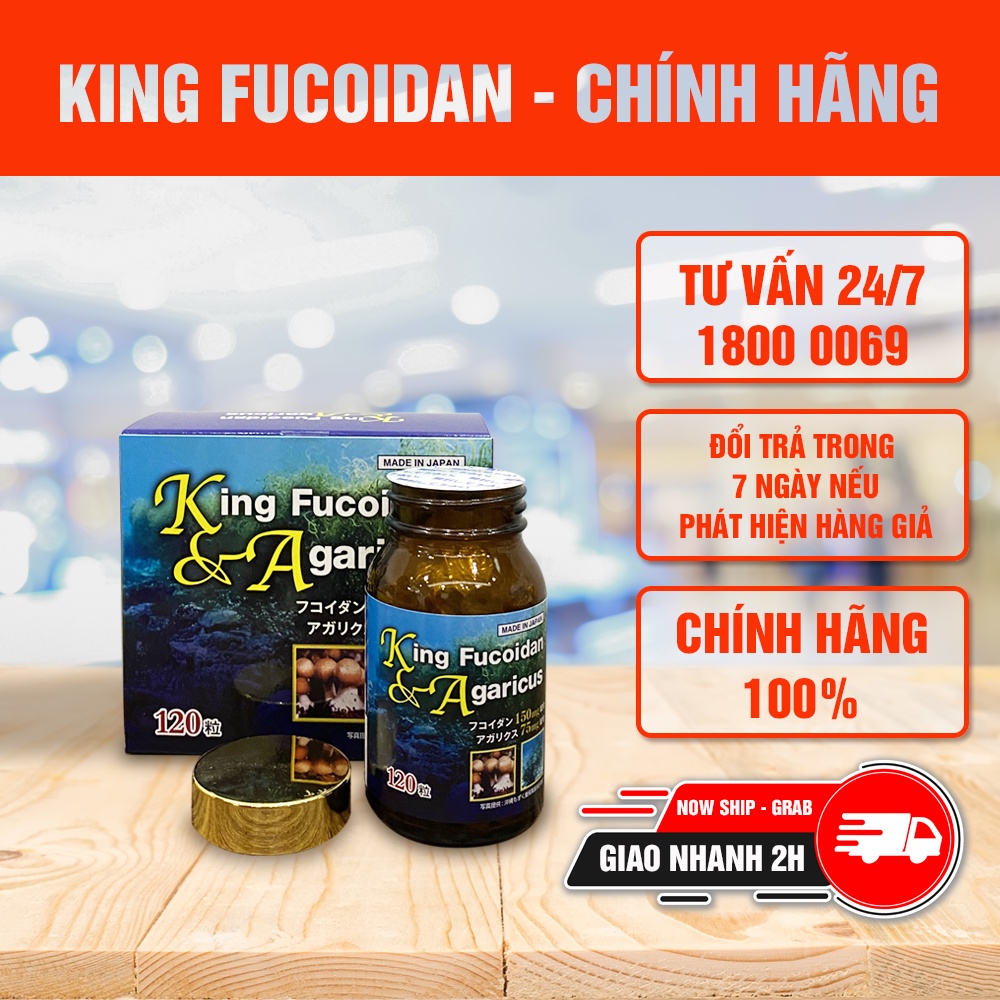 Viên uống Fucoidan Vua ( KING FUCOIDAN & AGARICUS ) hỗ trợ điều trị ung thư, ung bướu hàng chính hãng nhập khẩu Nhật Bản