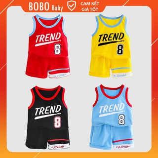 Bộ Quần Áo Ba Lỗ Bóng Rổ Sát Nách Xuất Hàn Cho Bé Trai Và Bé Gái Mặc Mùa Hè BOBO Baby BC03