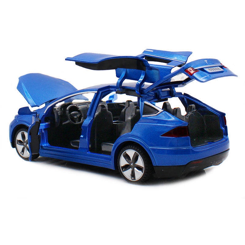 Tesla Modelx3 Alloy Car Model Bugatti Sound and Light Warrior Six-Door Gull Wing Door Eating Chicken Same Style car accessories 4NzH
