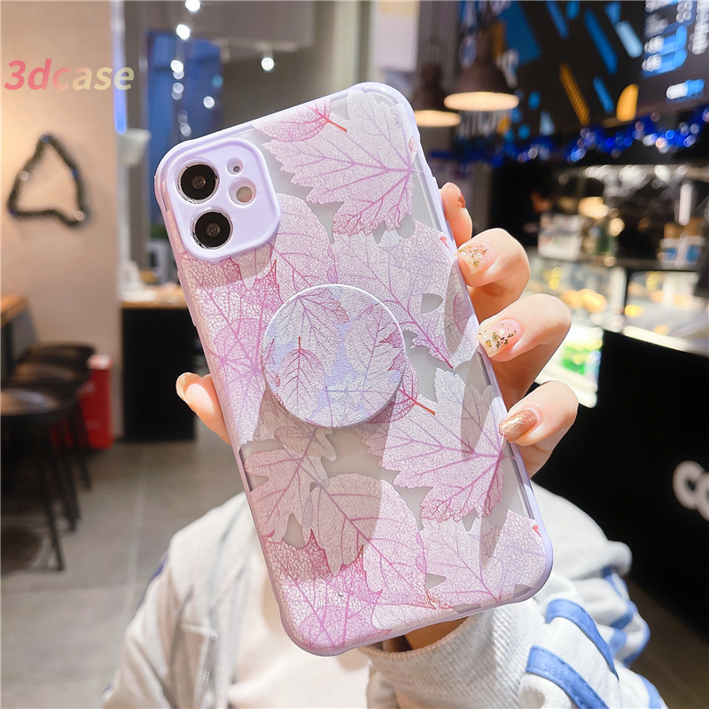 Custom Case Samsung A51 A21S A50S J2 Prime A20S J7 Prime A10S A11 A50 A20 A30S M11 A30 M10S M40S A205 A305 Matte Case Maple Leaf Pattern Cover With Stand