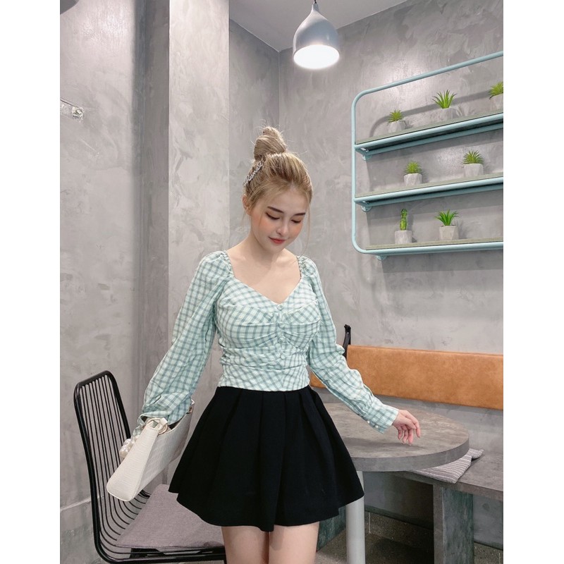 Áo dài tay kẻ chun lưng ôm form [HOT NHẤT] chất siêu xịn