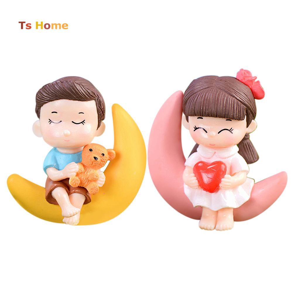 ❀Set 2 Tượng Bé Trai Bé Gái Trang Trí Tiểu Cảnh