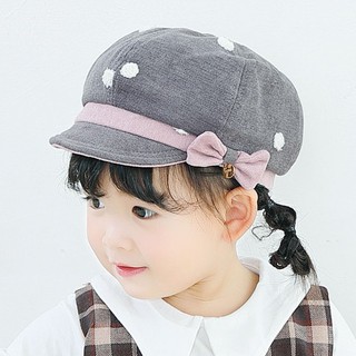 Mũ Beret Chấm Bi Cho Bé Gái