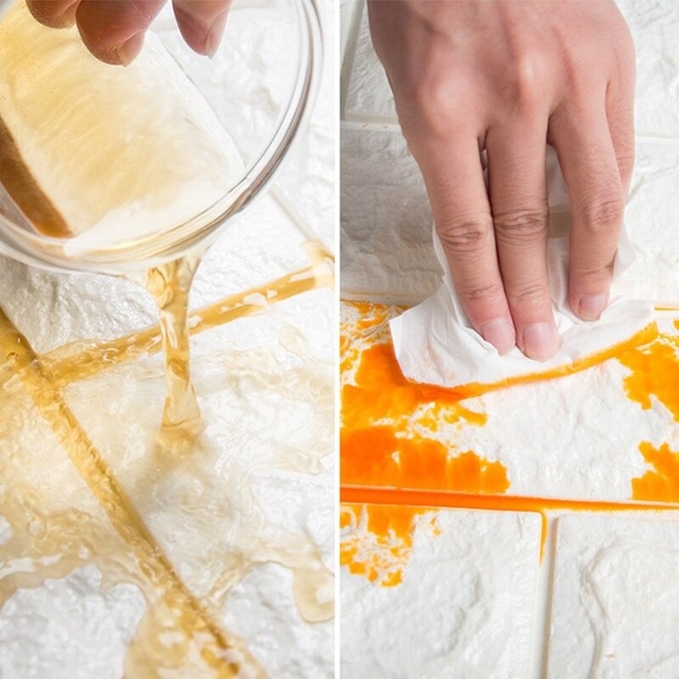 Giấy dán tường họa tiết gạch 3D chống thấm nước trang trí phòng ngủ/phòng khách DIY