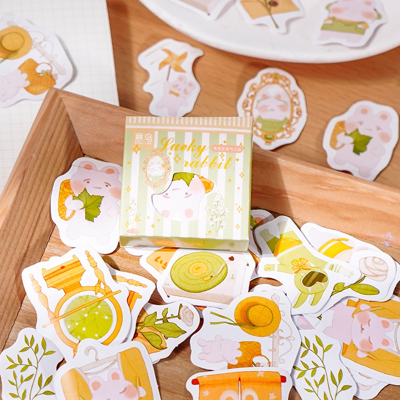 Set 45 hình dán trang trí nhiều mẫu họa tiết đáng yêu