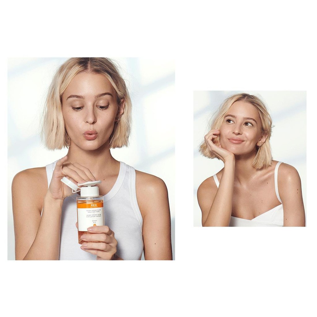 🌿 Toner Tẩy Da Chết Làm Sáng Da REN Clean Skincare Ready Steady Glow Daily AHA Toner