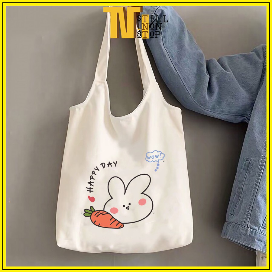 Túi tote đeo vai đeo chéo túi  vải canvas giá rẻ đẹp đi học ULZZANG XUONGMAITNT N3