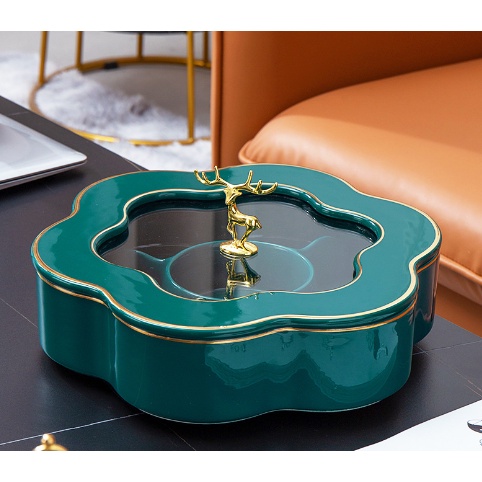 khay bánh kẹo tết. hộp đựng mứt tết màu xanh cổ vịt và màu trắng.