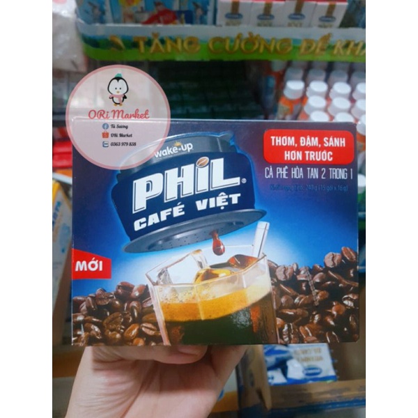 CÀ PHÊ HÒA TAN 2 TRONG 1 WAKE-UP PHIL 240G (15gói×16g) | BigBuy360 - bigbuy360.vn