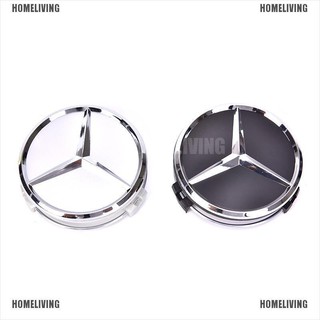 Set 4 nắp đậy trục bánh xe màu đen nhám 75mm cho mercedes- benz