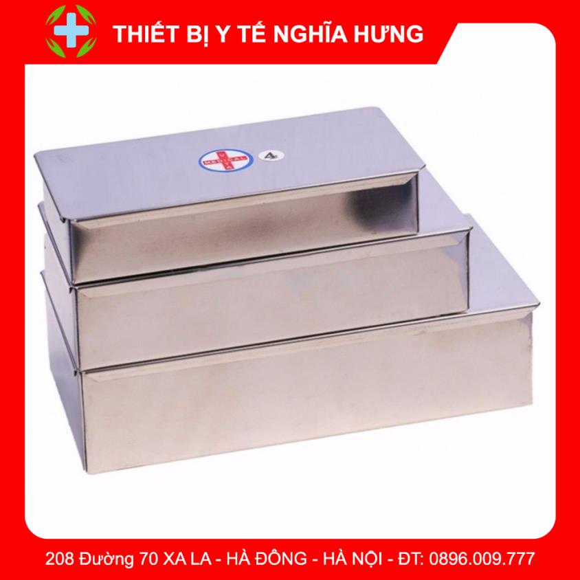 Hộp Inox chữ nhật đựng dụng cụ y tế, spa làm đẹp các cỡ