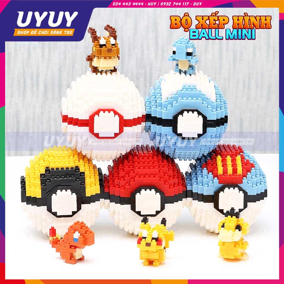 [Mã LIFETOYS1 giảm 30K đơn 99K] Bộ Xếp Hình Lego Quả Cầu Pokemon ✨🔥Sáng Tạo🔥 chi tiết đẹp, có hướng dẫn dễ lắp ráp