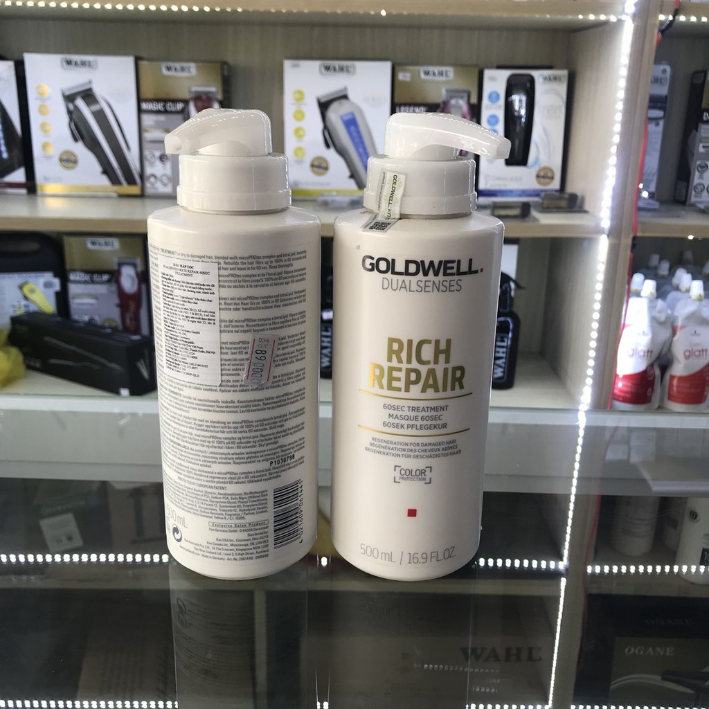 Dầu hấp Goldwell phục hồi/ suôn mượt/ giữ màu nhuộm mái tóc 100% chỉ trong 60s 500ml