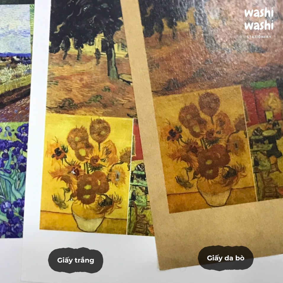 Bộ Sticker 50 Tranh nghệ thuật Van Gogh, Klimt, Monet, Matisse, Da Vinci, Hokusai Nổi Tiếng Trang Trí Bullet Journal