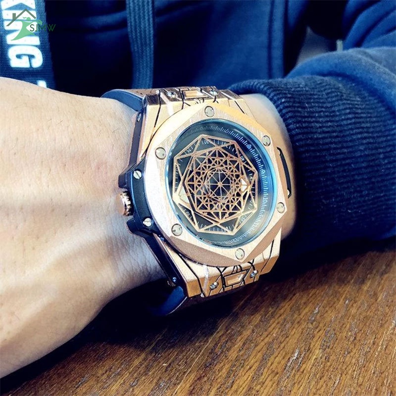 Đồng Hồ Đeo Tay Quartz Mặt Kính Tròn Chống Thấm Nước Thời Trang