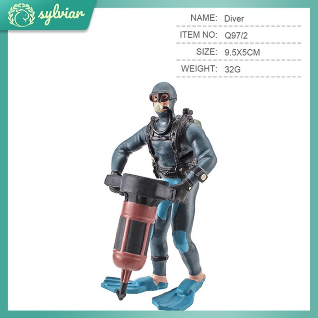 [sylviar] Mô Hình Thợ Lặn Sống Động Như Thật Bằng Nhựa Cứng Cho Nhà Búp Bê Explorer