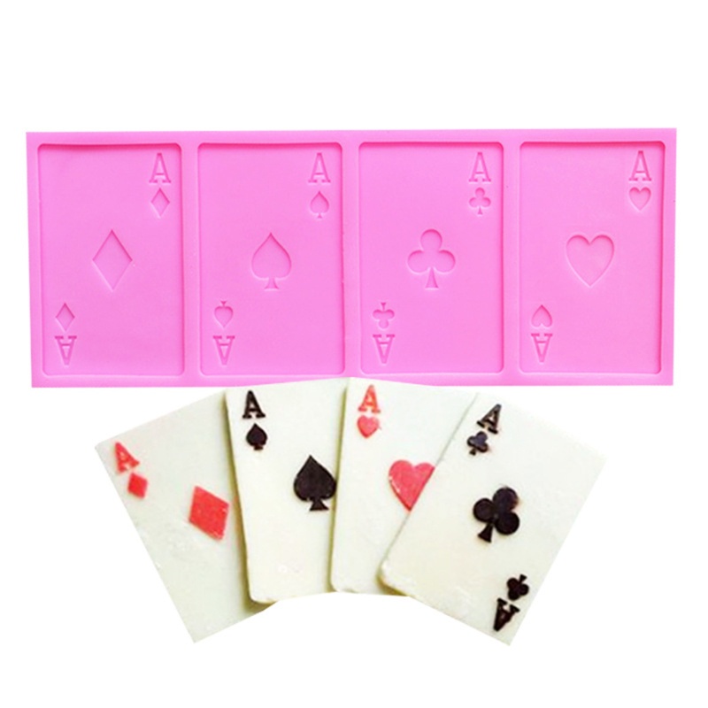 Khuôn Silicone Tạo Hình Thẻ Bài Trang Trí Bánh DIY