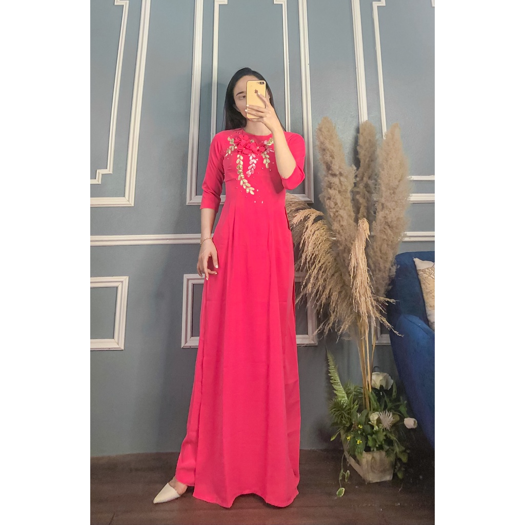 ÁO DÀI ĐÍNH HOA CÓ QUẦN