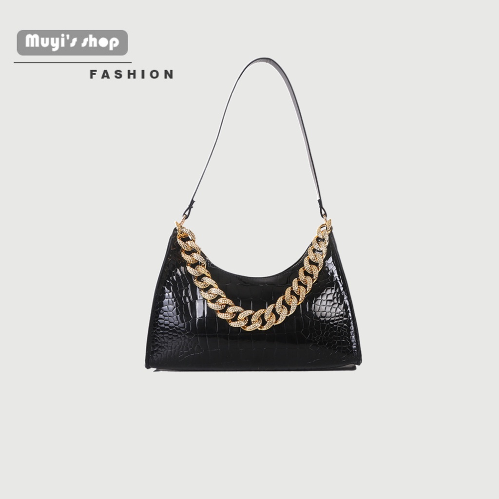 Túi Đeo Chéo Hình Vuông Nhỏ Màu Trơn Phối Dây Xích Thời Trang Mùa Xuân  Cho Nữ