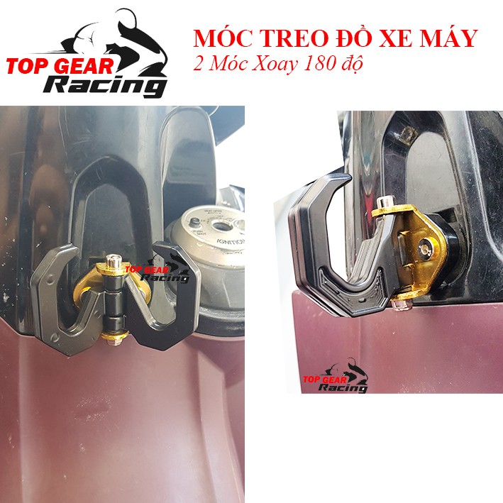 Móc Treo Đồ Xe Máy Xoay 180 độ 2 Móc &lt;TOPGEAR&gt;