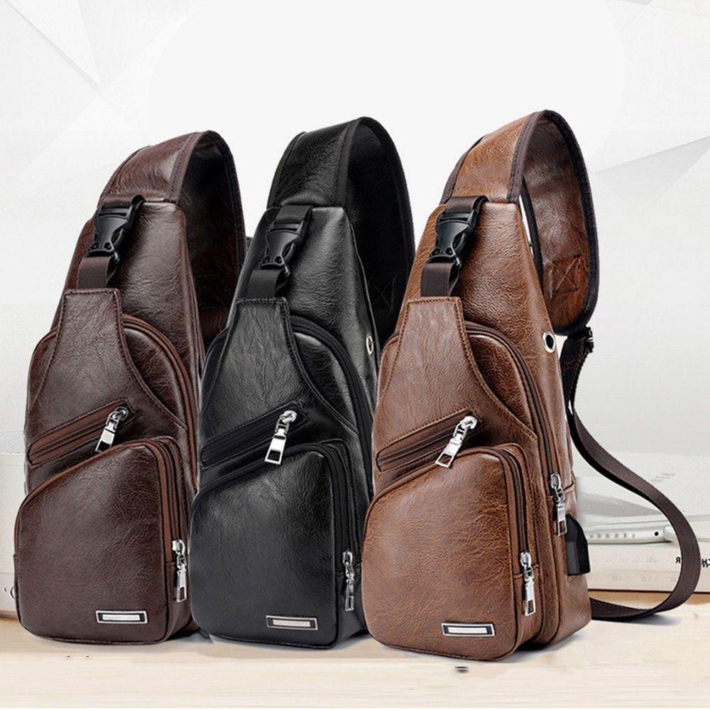 MIHAN1 Túi Da PU Đeo Chéo Ngực Thời Trang Cá Tính