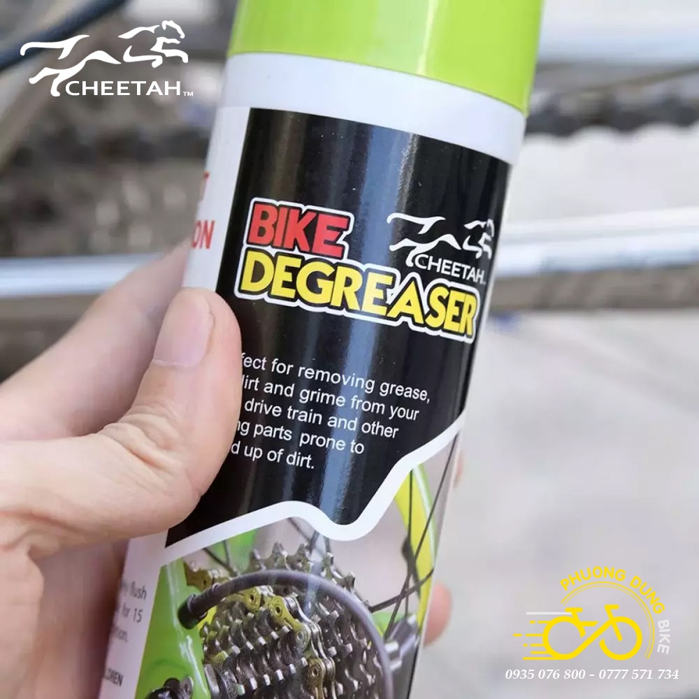 Chai xịt rửa xích líp đĩa xe đạp CHEETAH 300ml - Hàng chính Hãng