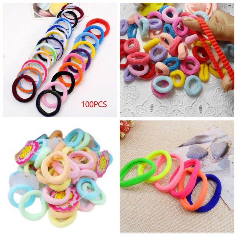 Dây cột tóc trơn mix nhiều màu cho bé
