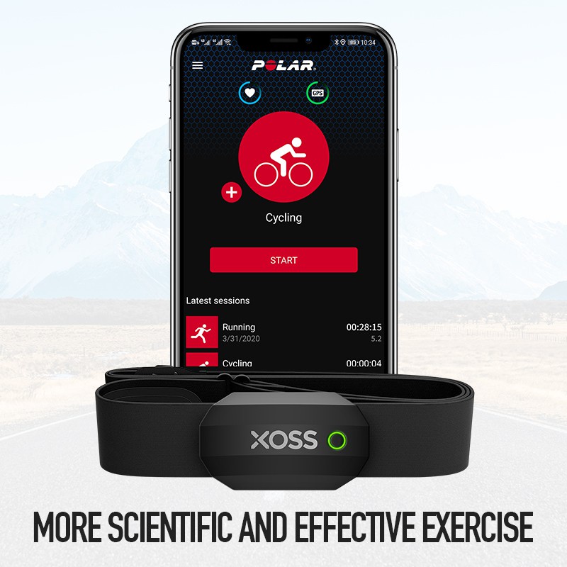 XOSS Dây đeo ngực Màn hình nhịp tim Bluetooth 4.0 không dây Nhịp tim