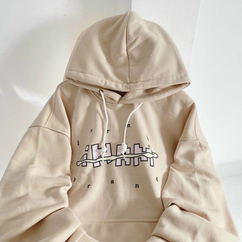 Áo Hoodie In Chữ Trước Ngực  Màu Be | Xanh Bơ Ulzzang Nam Nữ Hot | BigBuy360 - bigbuy360.vn