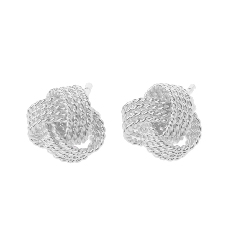 Youyo Khuyên Tai Dạng Hạt Xoắn Nhỏ Màu Bạc Đơn Giản Sáng Bóng Không Gây Dị Ứng