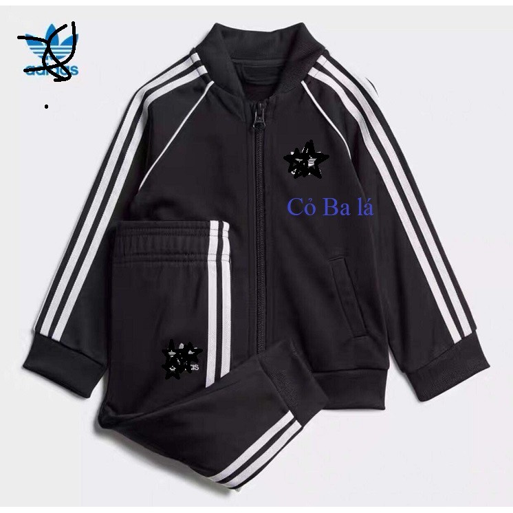 Bộ thể thao adidas 3 Sọc kẻ trên tay áo và ống quần cho trẻ em