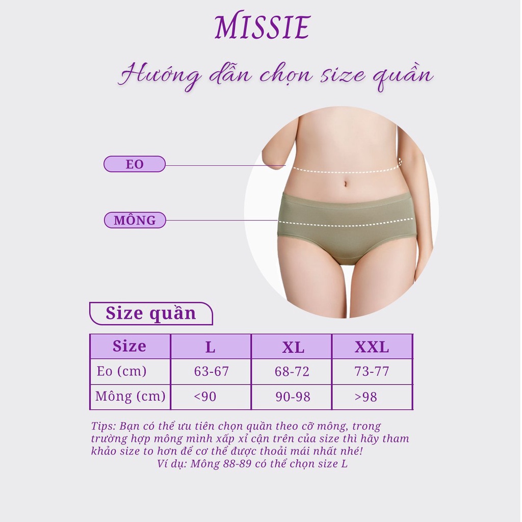 Quần lót nữ vải Modaier gỗ sồi đặc biệt siêu co giãn thấm hút mồ hôi, mát lạnh thông thoáng Missie Q06