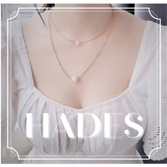 Vòng cổ nữ ngọc trai nhân tạo sang trọng - dây chuyền 2 tầng necklace phong cách Hàn Quốc phụ kiện Hades.js