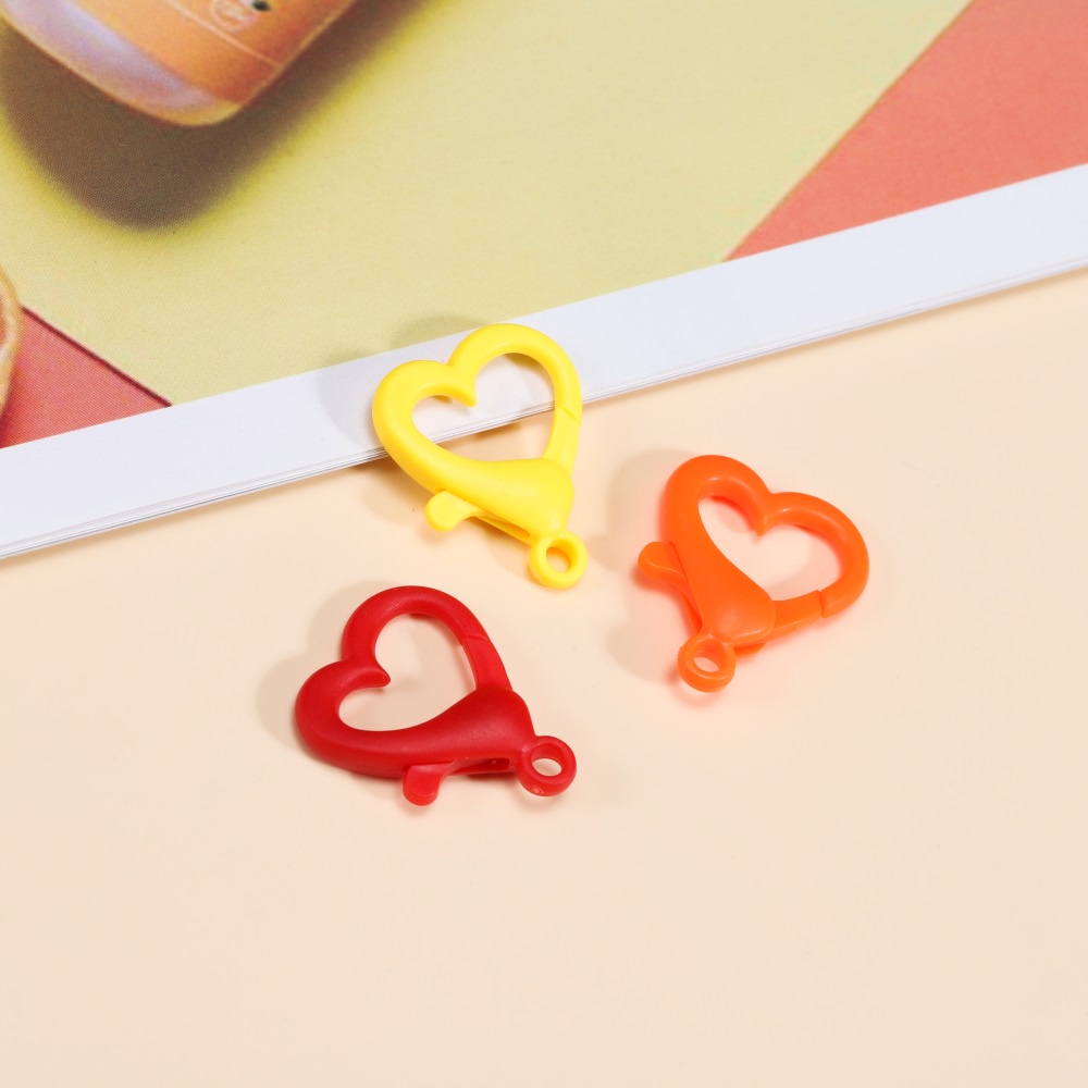 Bộ 30 cái móc nhựa St.kunkka hình trái tim nhiều màu bắt mắt dùng làm trang sức DIY
